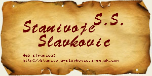 Stanivoje Slavković vizit kartica